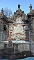 Detalle del monumento dedicado a Motolinía, fundador de la ciudad de Puebla.