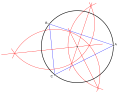 Circunferencia por tres puntos. Ver el enlace en la lista anterior para una explicación.