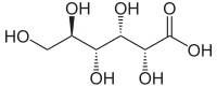 Structuurformule van D-gluconzuur