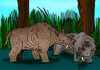 Eobasileus (left) and Uintatherium