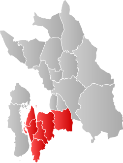 Map of Follo with municipalities