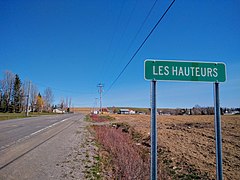 Entrée du village des Hauteurs-de-Rimouski sur la route 298.