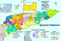 Die größten Sprachgruppen in den Sucos Osttimors.[2]