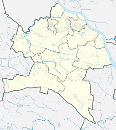 Mapa konturowa powiatu aleksandrowskiego, po prawej nieco u góry znajduje się punkt z opisem „Nieszawa”