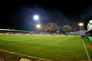 Das Wilhelm-Langrehr-Stadion während der 2. Hauptrunde im DFB-Pokal zwischen dem TSV Havelse und dem VfL Bochum (1:3) am 8. Dezember 2012