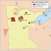 map of Chippewa land in Minnesota