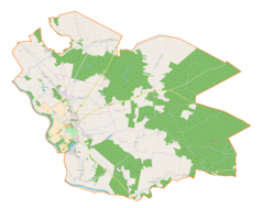 Mapa konturowa gminy Sieniawa, po prawej nieco u góry znajduje się punkt z opisem „Lupa”