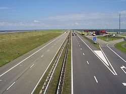 Texaco (now Esso) gas station at Breezanddijk on the Afsluitdijk