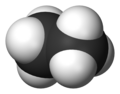 Space-filling model of the ethane molecule