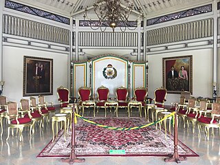 Interior of Gusti Nurul Pavilion (Pracimayasa) in Pura Mangkunegaran complex