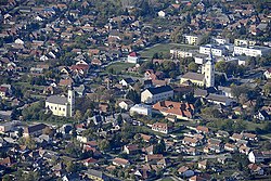 Letecký pohled na Mezőcsát