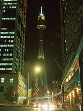 Menara Sydney dilihat dari Market Street, 1985