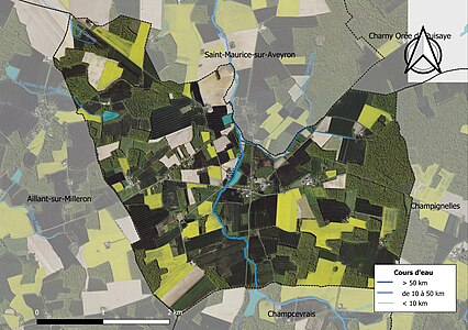 Carte orthophotographique de la commune en 2016.