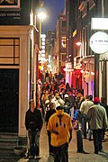 Locals and tourists visiting De Wallen