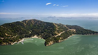 Photographie aérienne d'Angel Island.