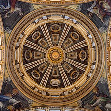 Le dome de la chapelle Clémentine, dans la basilique. Septembre 2022.