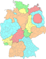 Kartenanamorphote der Bevölkerung Deutschlands auf Landkreisebene (2009)