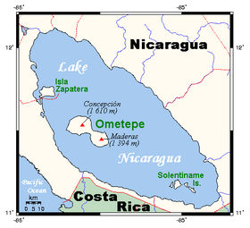 ニカラグア湖の地図