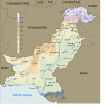 Mapa geográfico de Pakistán