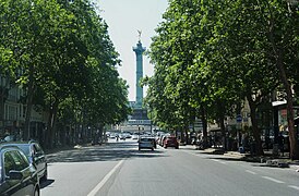 Boulevard Beaumarchais Anfang mit Blick zur Julisäule (Juni 2015)