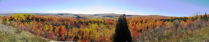 Vue panoramique du Parc provincial des Falaises Mono en Ontario.