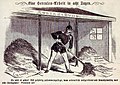 Preußen misten den Augias-Bund aus, d. h. Schlacht bei Königgrätz, der Beginn Mainfeldzuges und Einnahme Frankfurts, das Blatt bezieht sich auf Caroline von Hessen-Homburg Kladderadatsch 15. Juli 1866