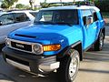 A Voodoo Blue Toyota FJ Cruiser with optional roof rack