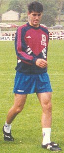 Caminero op training met het Spaans nationaal elftal in 1994