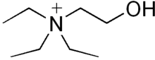 Skeletal formula of the triethylcholine cation