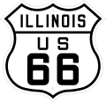 Panou al drumului Route 66 în Illinois