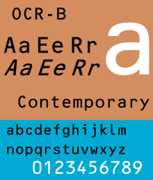 Schriftbeispiel für OCR-B