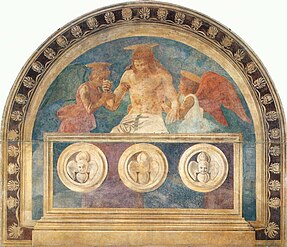 Andrea del Castagno, Christ au sépulcre avec deux anges, 1447, fresque à Florence.