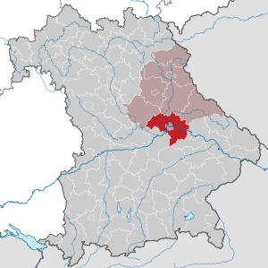 Li position de Subdistrict Regensburg in Bavaria