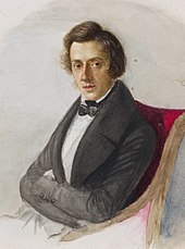 A painting of a young white male, with long hair and a suitcoat