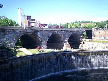 The stone arch bridge and the stone arch dam, summer 2009