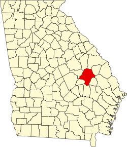 map of Georgia highlighting Emanuel County