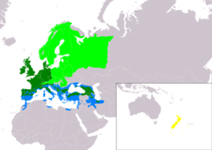 Distribución de Prunella modularis