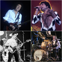 Brian May, Freddie Mercury, John Deacon und Roger Taylor