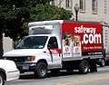 A Safeway.com delivery truck, used for deliveries to people who buy their groceries online.