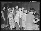 A number of images exist of the Lancaster County, Pennsylvania area, dated "1938?." The description filed with this photograph includes the note, "Notice the Amish boy on the extreme left."[10]