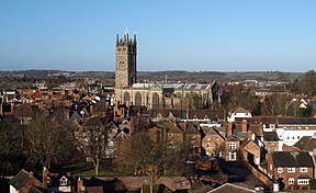 Skyline of Warwick including St. Mary's Church