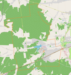 Mapa konturowa Blachowni, na dole nieco na prawo znajduje się punkt z opisem „Ostrowy”