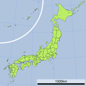 爺ヶ岳の位置（日本内）