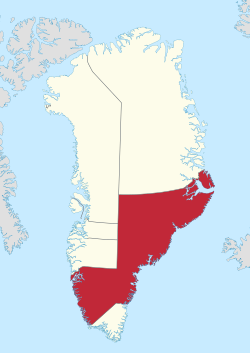 Lokasi Sermersooq di Greenland