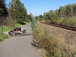 Začátek cyklostezky u železniční zastávky Střelnice v České Lípě