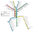 Linien der Stadtbahn Bielefeld mit Stationsnamen