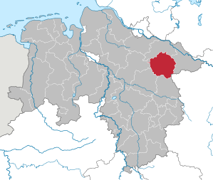 Lage des Landkreis Uelzen in Niedersachsen (anklickbare Karte)