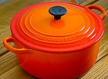 Casserole in "Volcanic Flame" orange