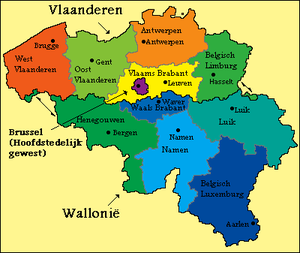 Kaart van de Belgische provincies