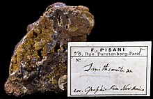 Smithsonite – Autographe de Felix Pisani, Graphic Mine, Nouveau-Mexique, USA